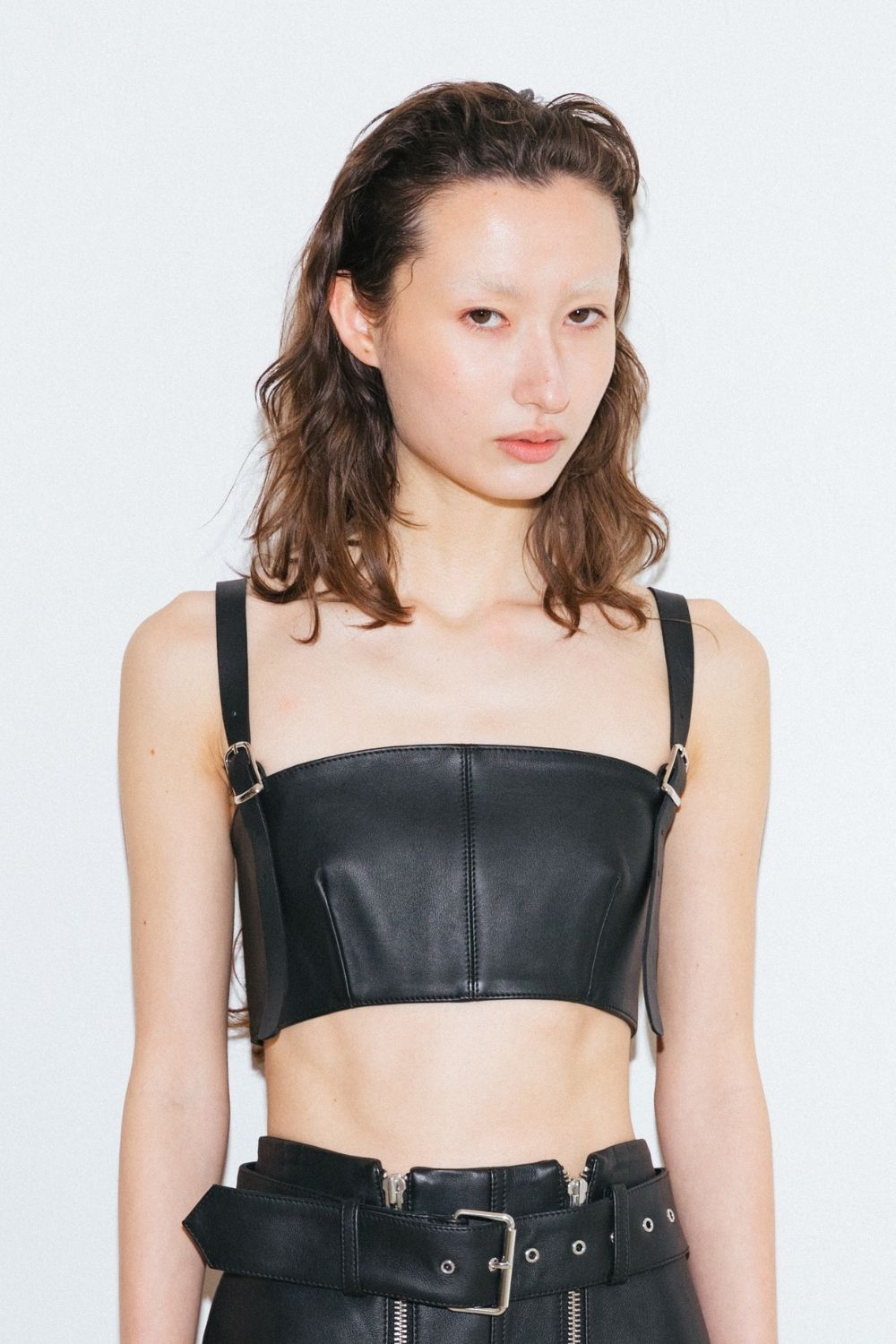 Cropped Leather Top