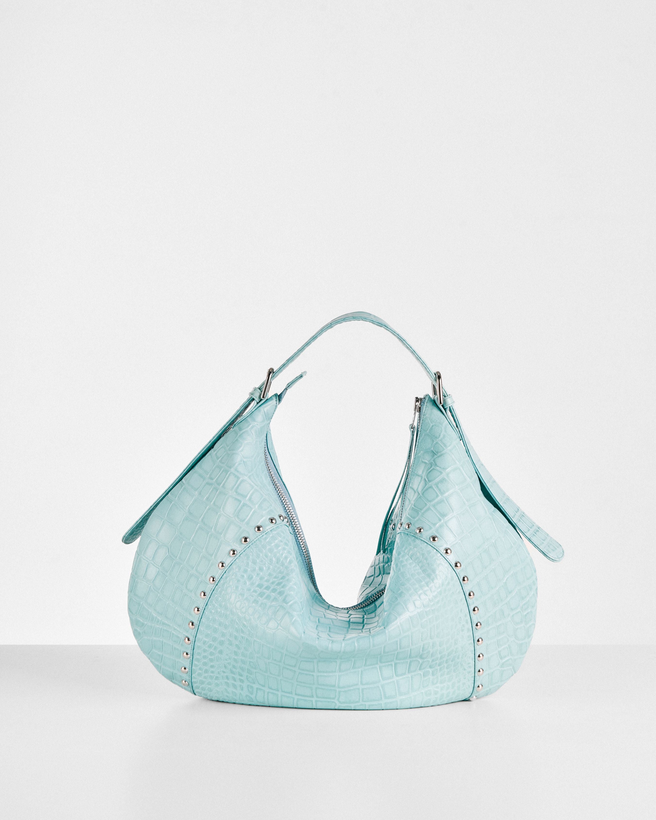 The Maxi 407 Hobo in Aqua Croc