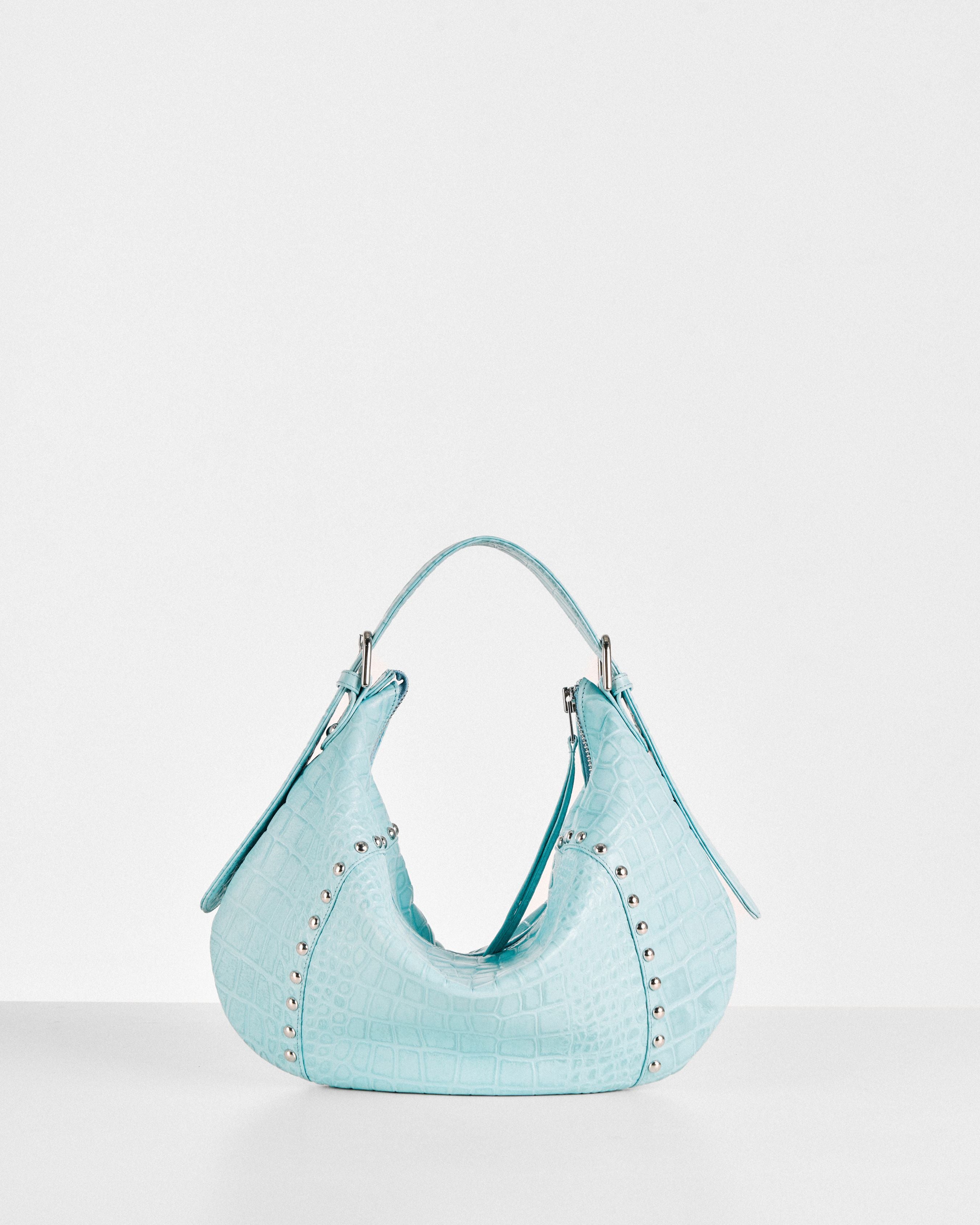 The Mini 407 Hobo in Aqua Croc